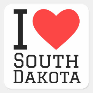 I love South Dakota  Square Sticker