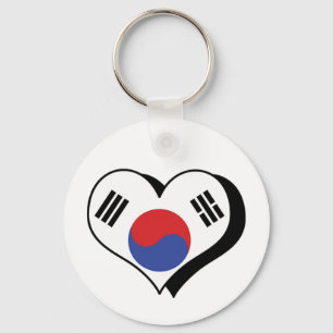 I Love South Korea Keychain