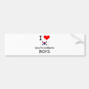 I Love South Korean Boys Bumper Sticker