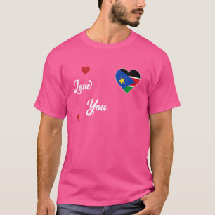 I Love South Sudan With South Sudanese Flag In a H T-Shirt
