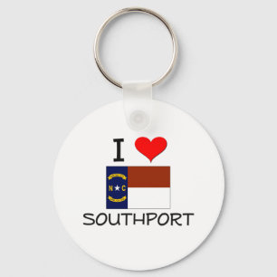 I Love Southport North Carolina Keychain