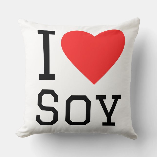I love soy throw pillow (Front)