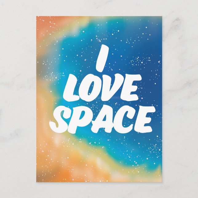I Love Space Invitation Postcard (Front)