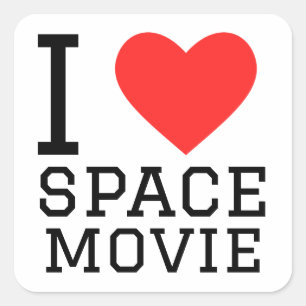 I love space movie square sticker