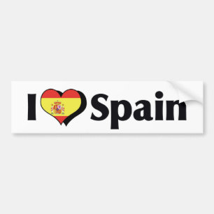 I Love Spain Flag Bumper Sticker