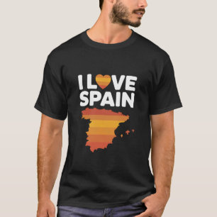 I Love Spain Heart Map Travel Pride T-Shirt