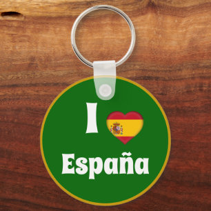 I love Spain & Spanish Heart - travel / sports Keychain