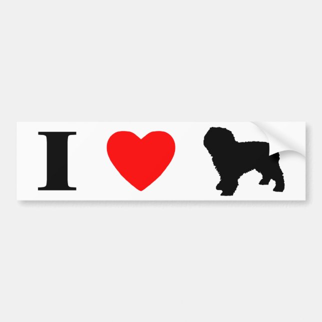 I Love Spanish Water Dogs Bumper Sticker (Front)