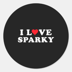 I Love Sparky Matching Girlfriend & Boyfriend Classic Round Sticker