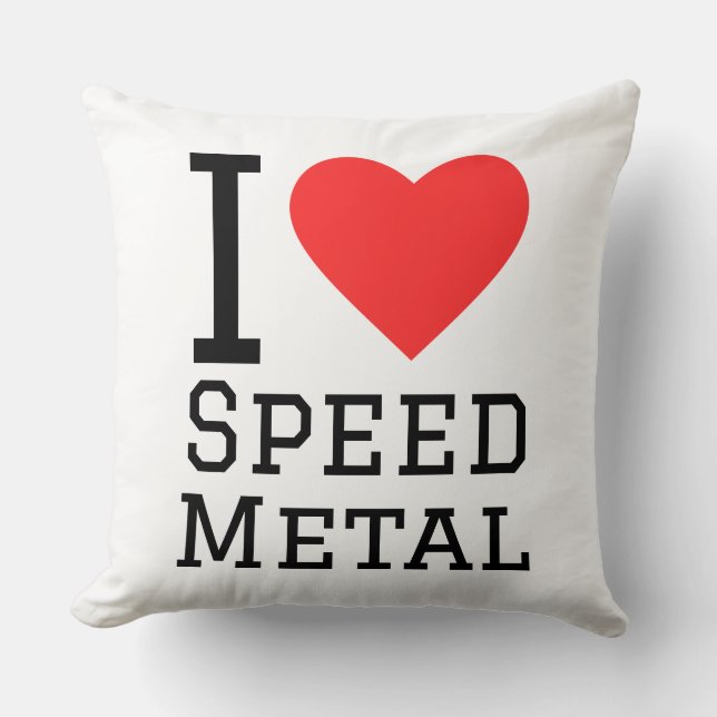 I love speed metal throw pillow (Front)