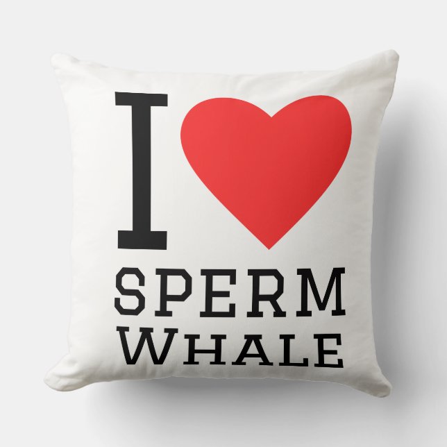 I love sperm whale throw pillow (Front)