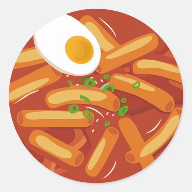 I love Spicy Tteokbokki Classic Round Sticker (Front)