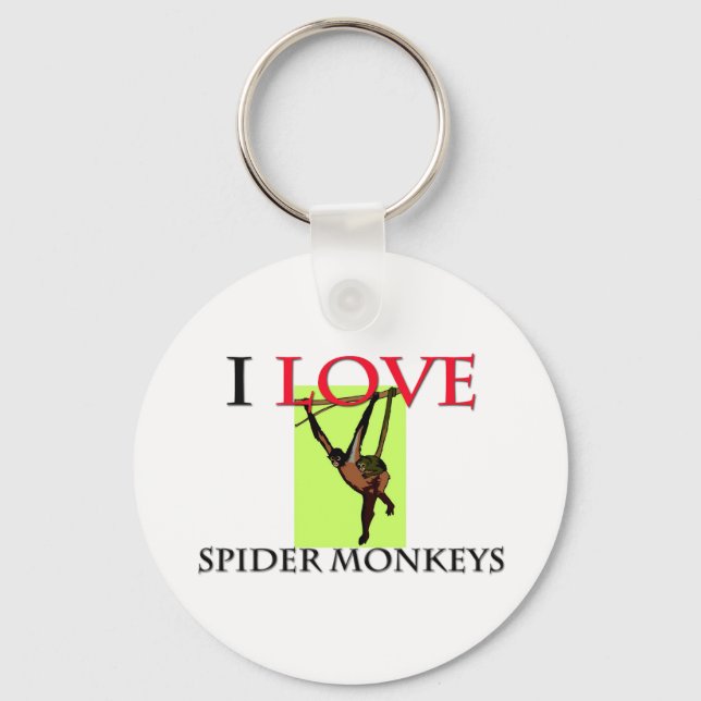 I Love Spider Monkeys Keychain (Front)