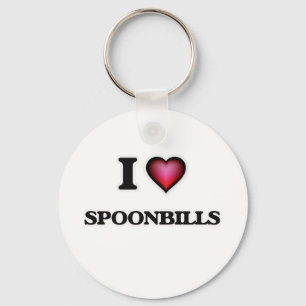 I Love Spoonbills Keychain
