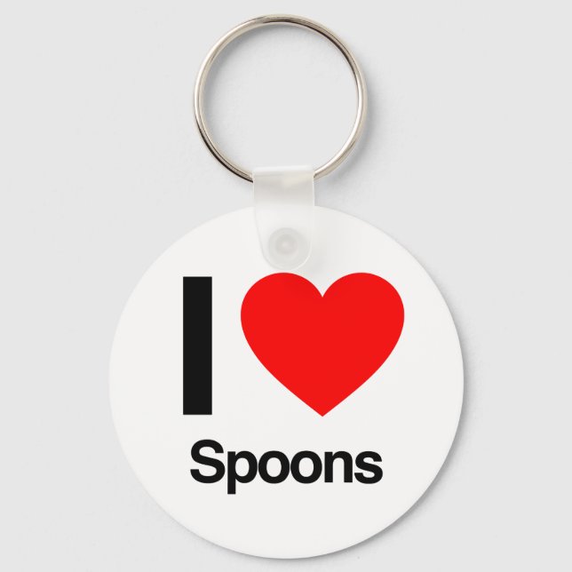 i love spoons keychain (Front)