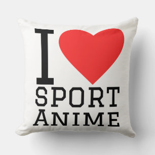 I love sport anime throw pillow