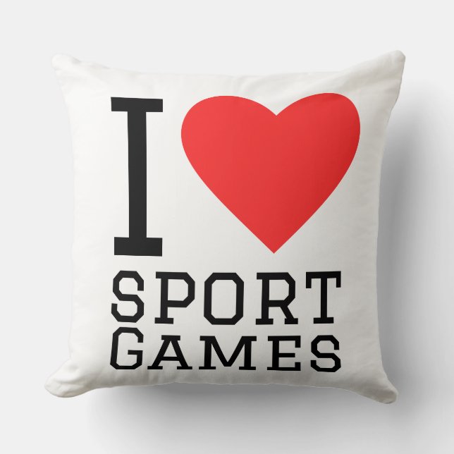 I love sport games throw pillow (Front)