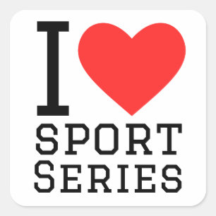 I love sport series square sticker