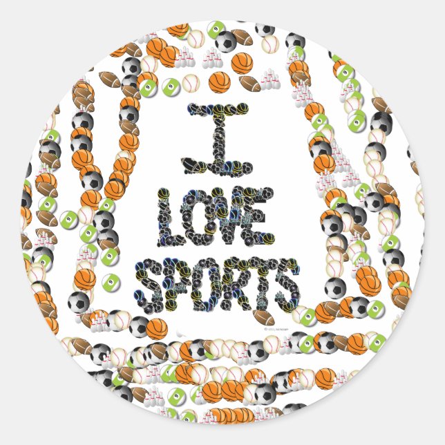 I Love Sports Sticker (Devant)