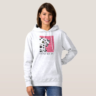 "I Love Spots" - Pink, Black & White Dalmatian Hoodie