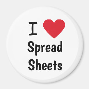 I Love Spreadsheets Magnet Office Gift Idea