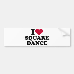 I love square dance bumper sticker
