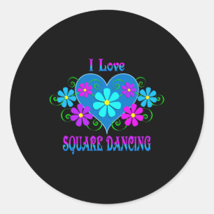 I Love Square Dancing Classic Round Sticker