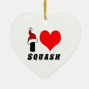 I Love Squash Design Ceramic Ornament