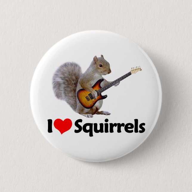 I Love Squirrels 2 Inch Round Button (Front)