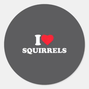 I Love Squirrels Heart Animal Lover Classic Round Sticker