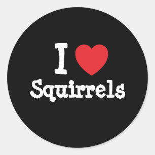I love Squirrels heart custom personalized Classic Round Sticker