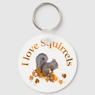 I Love Squirrels Keychain