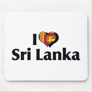 I Love Sri Lanka Flag Mouse Pad