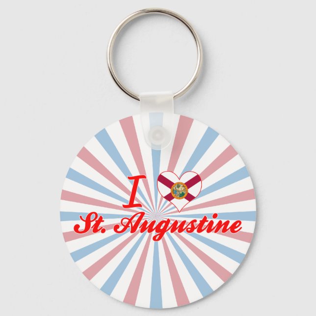 I Love St. Augustine, Florida Keychain (Front)