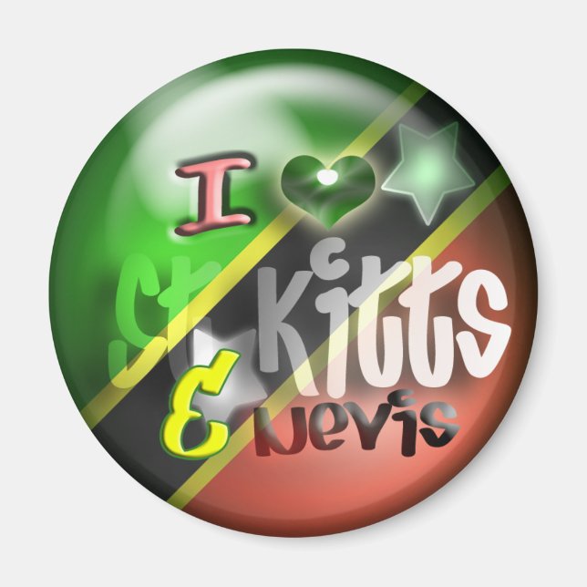I Love St. Kitts & Nevis Patriot Magnet (Devant)