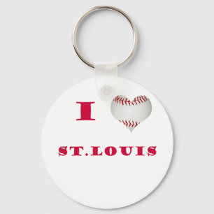 I Love St. Louis Baseball Keychain