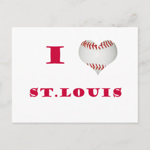 I Love St. Louis Baseball Postcard