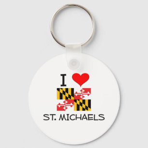 I Love St. Michaels Maryland Keychain