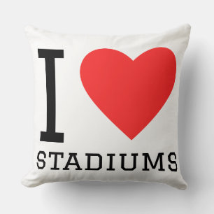 I love stadiums throw pillow