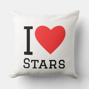 I love stars throw pillow