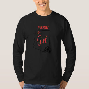 I Love State Of Arizona Flower Outline Tucson City T-Shirt