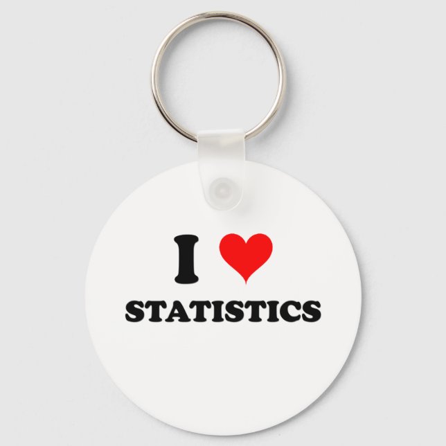I Love Statistics Keychain (Front)