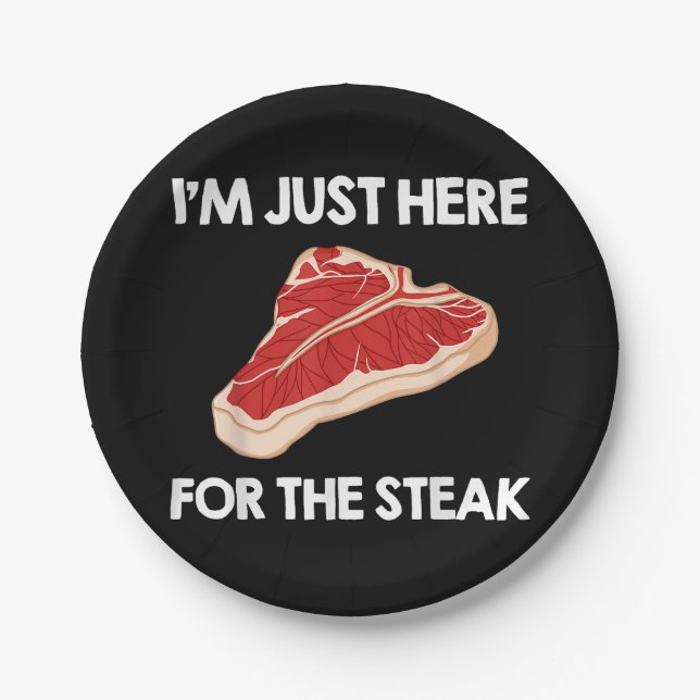 I Love Steak Gift Ribeye House Paper Plate (Front)