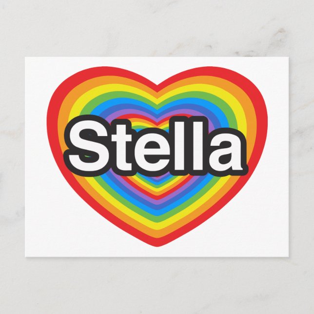 I love Stella. I love you Stella. Heart Postcard (Front)