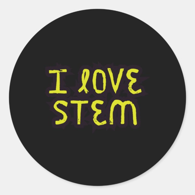I Love Stem - Science  Classic Round Sticker (Front)