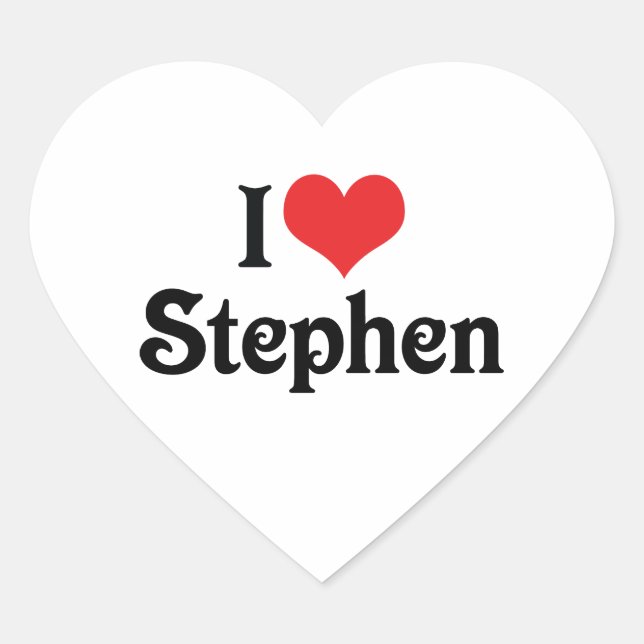 I Love Stephen Heart Sticker (Front)