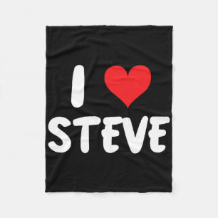 I Love Steve - Heart - Name  Fleece Blanket
