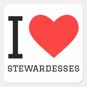 I love stewardesses square sticker