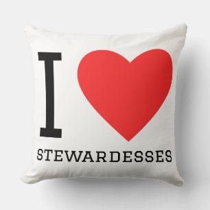 I love stewardesses throw pillow