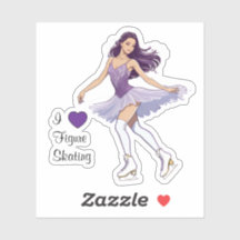 I Love Sticker de patinage artistique Sticker de c